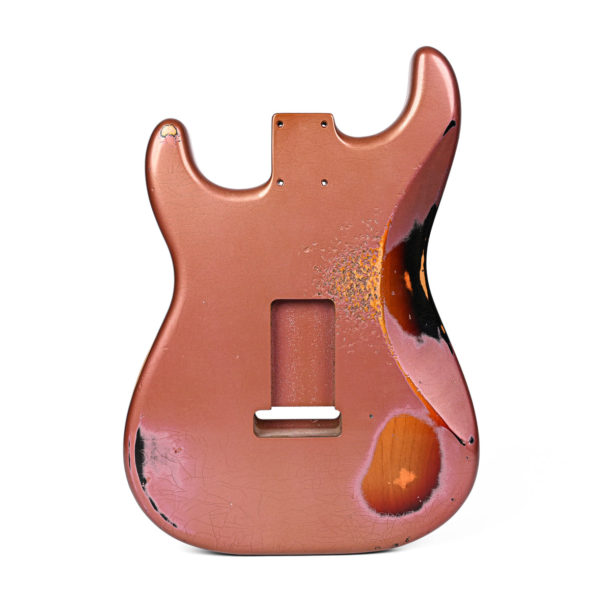 Stratocaster Custom Painted Body - FOF Burgundy Mist over 3-Tone Burst - Reclaimed