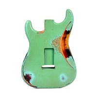 Stratocaster Custom Painted Body - FOF Seafoam Green over 3-Tone Burst - Reclaimed