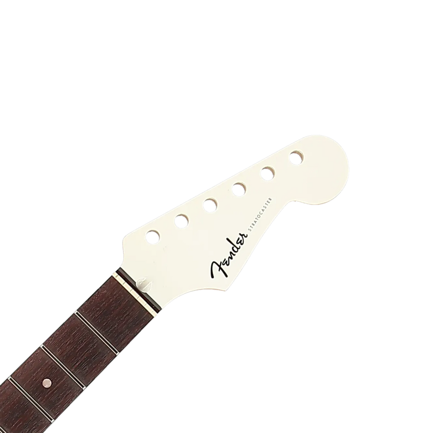 Aerodyne Special Painted Headstock Stratocaster Neck - Rosewood Fingerboard - Bright White - Reclaimed