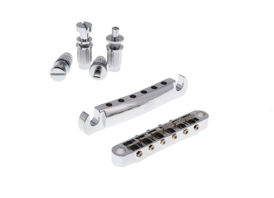 BH 1993 Bridge + Tailpiece Set w/ Studs - Chrome - Reclaimed