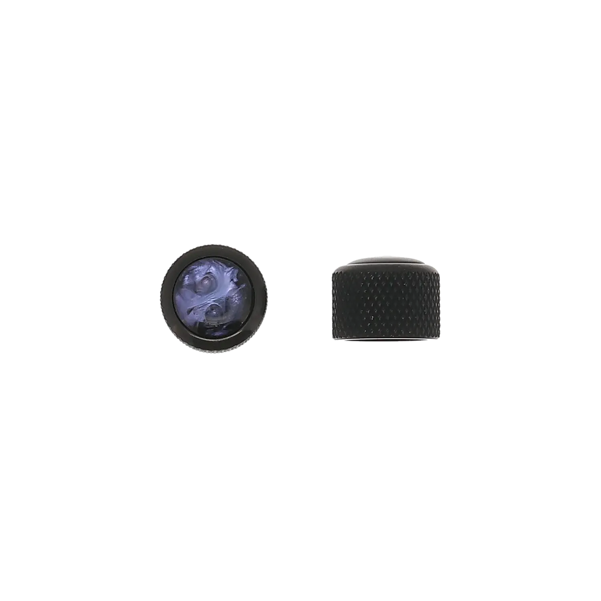Black Knurled Knobs, Set of 2 - Purple Pearl - Reclaimed