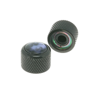 Black Knurled Knobs, Set of 2 - Purple Pearl - Reclaimed
