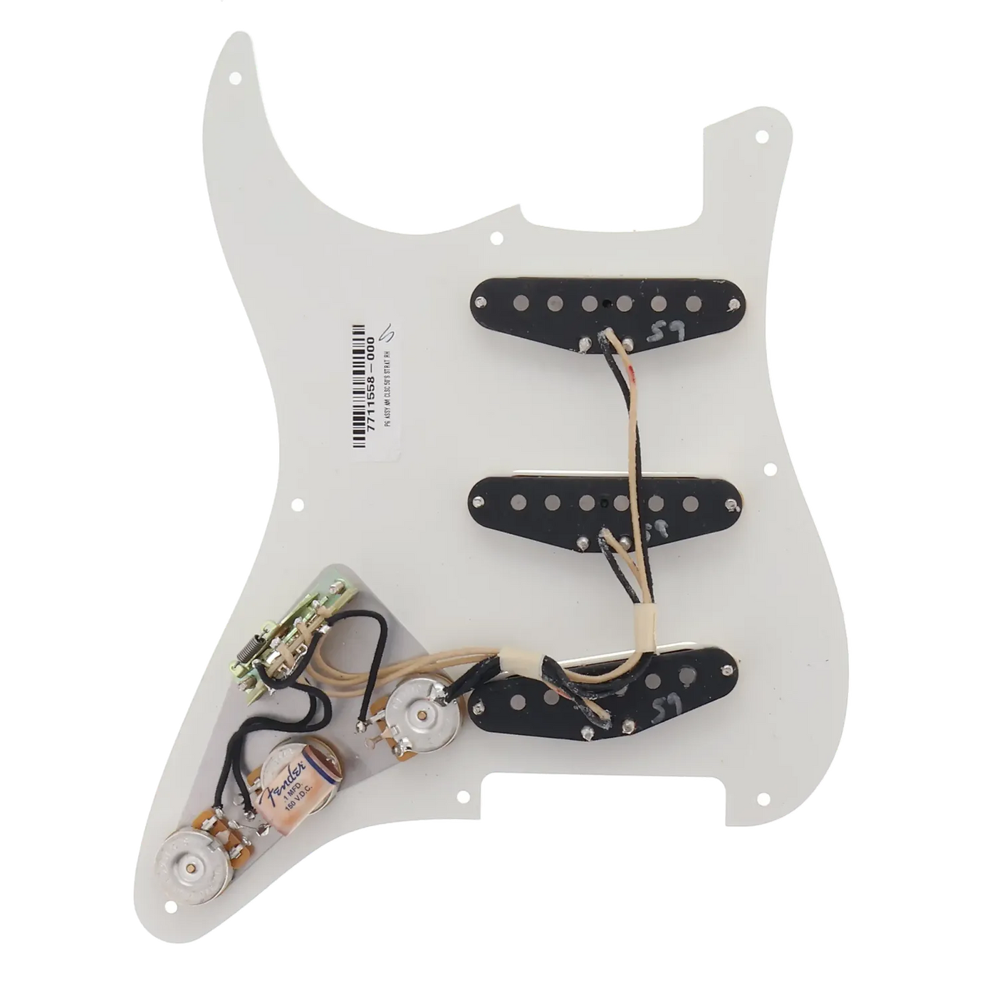 Fender American Classic 50s Stratocaster Single Ply Loaded Pickguard - White - Reclaimed