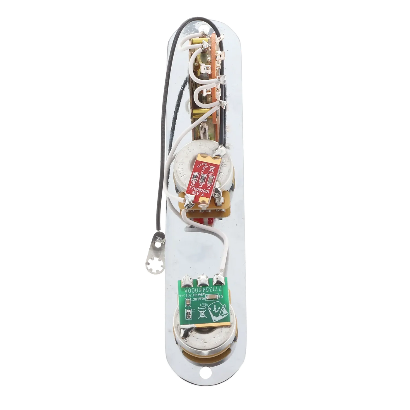 Fender American Showcase Telecaster Control Assembly with Treble Bleed and Grease Bucket Tone Control - Chrome - Reclaimed