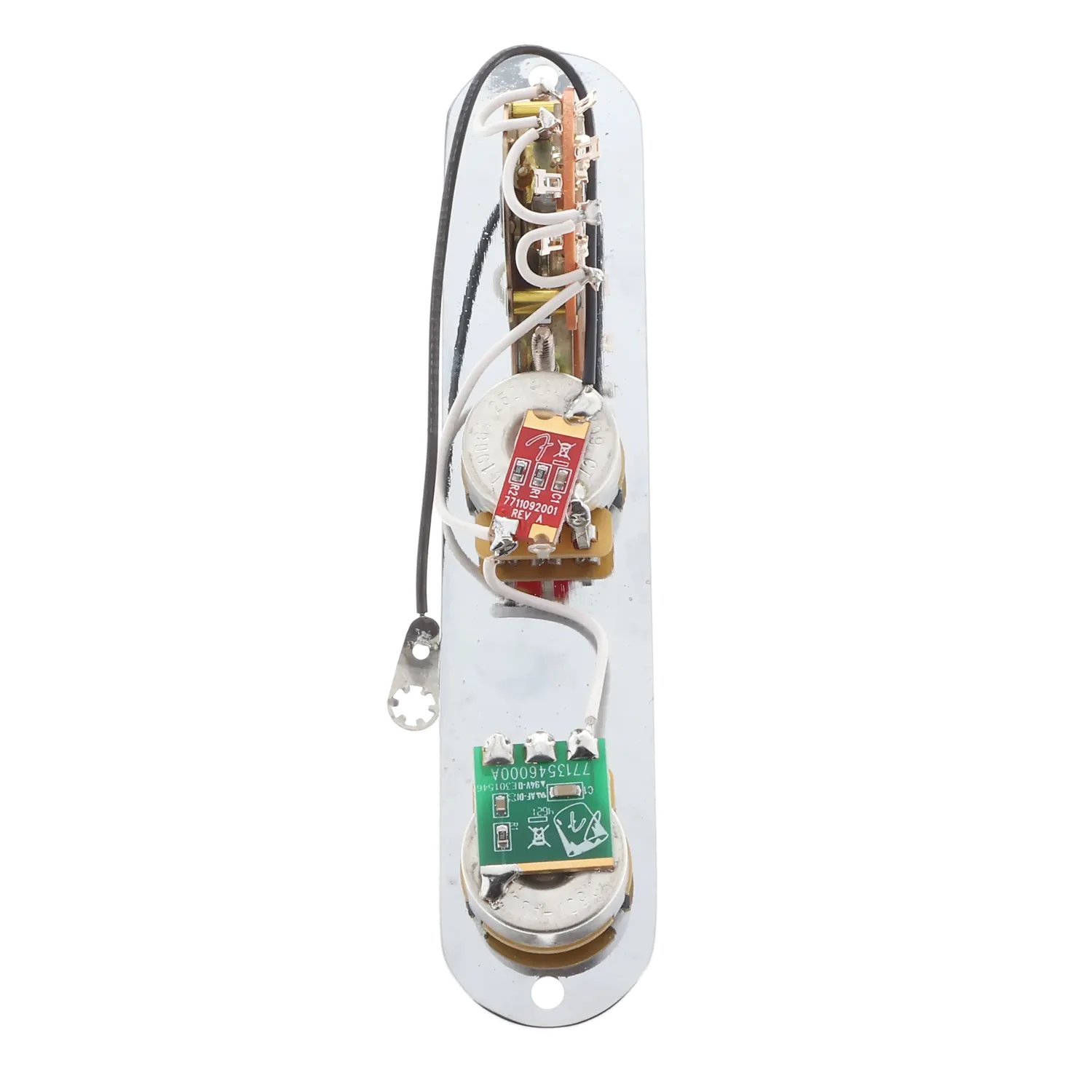 Fender American Showcase Telecaster Control Assembly with Treble Bleed and Grease Bucket Tone Control - Chrome - Reclaimed