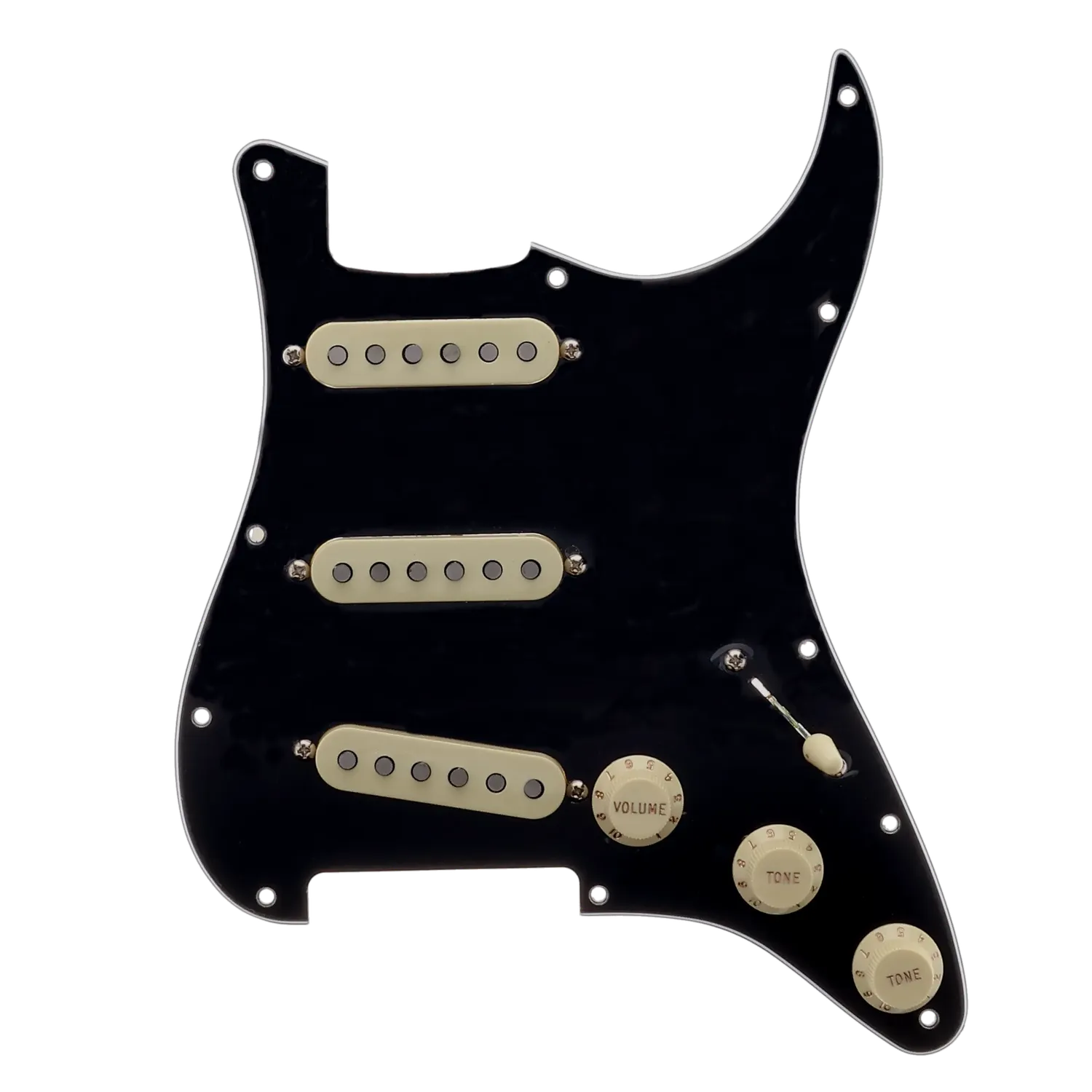 Fender American Special Strat Loaded Pickguard - Black - Reclaimed