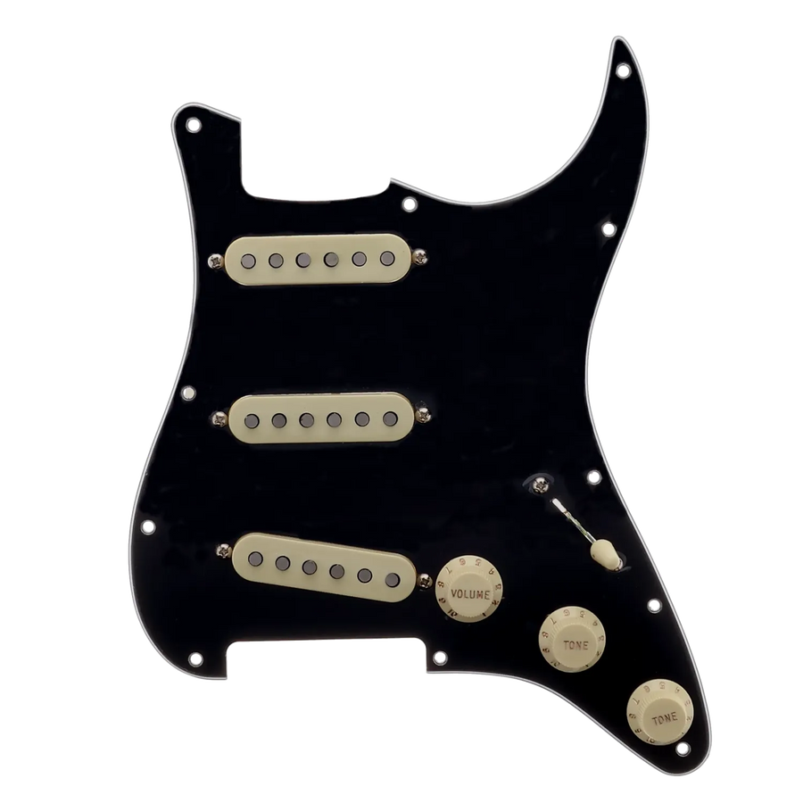 Fender American Special Strat Loaded Pickguard - Black - Reclaimed