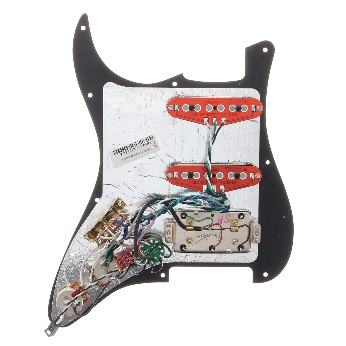 Fender DE American Ultra Noiseless HSS Loaded Pickguard - Black - Reclaimed