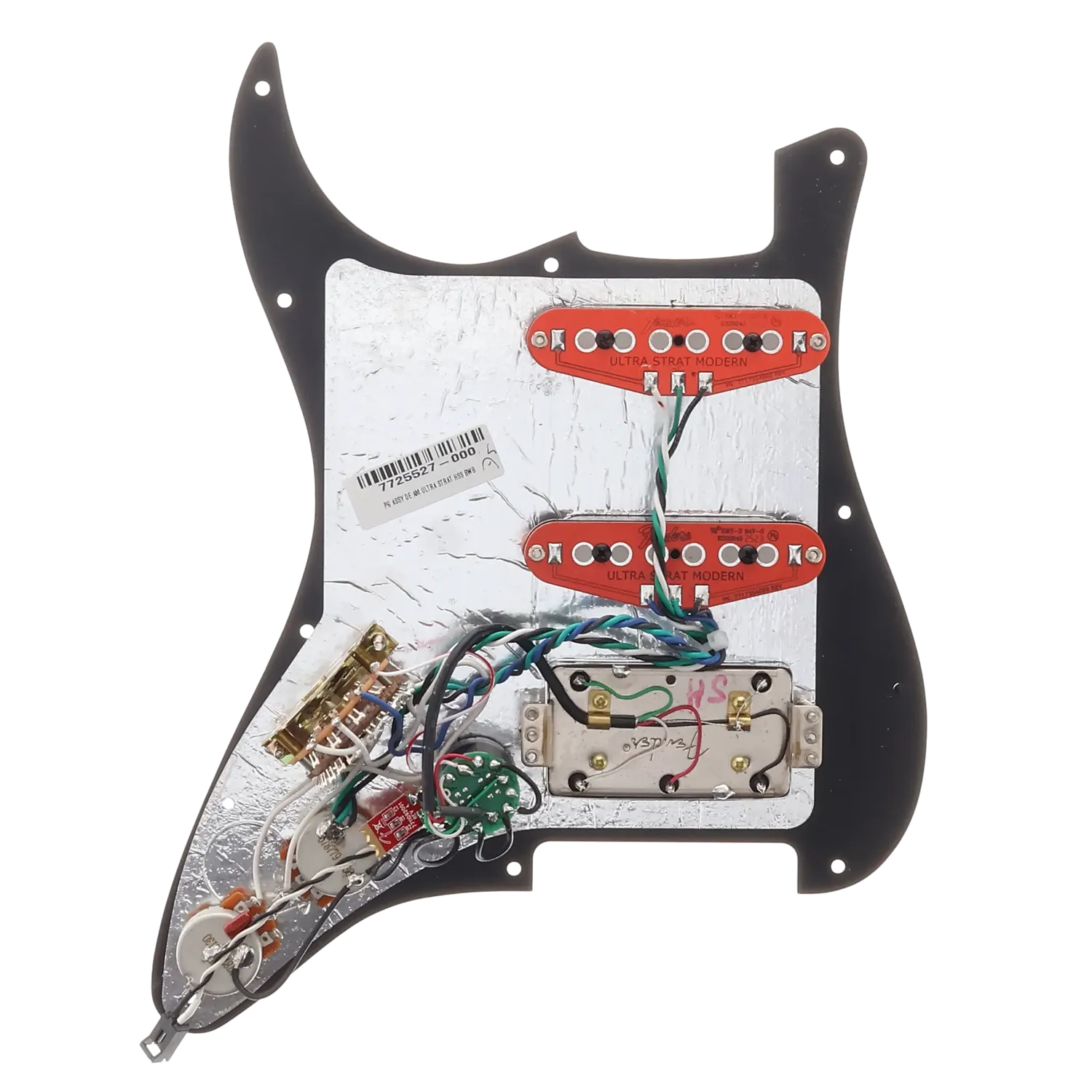 Fender DE American Ultra Noiseless HSS Loaded Pickguard - Black - Reclaimed