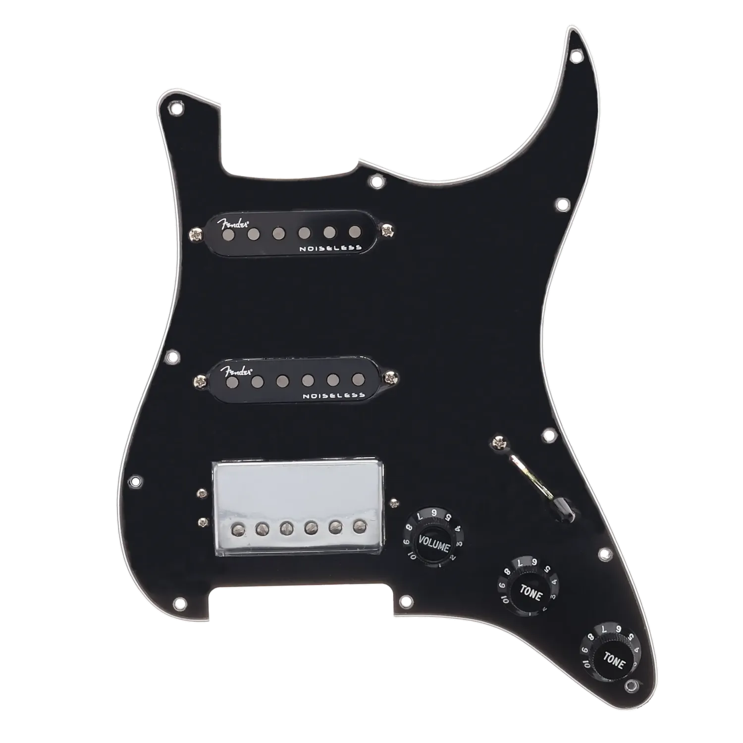 Fender DE American Ultra Noiseless HSS Loaded Pickguard - Black - Reclaimed