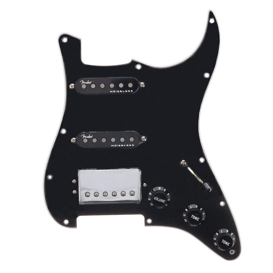 Fender DE American Ultra Noiseless HSS Loaded Pickguard - Black - Reclaimed