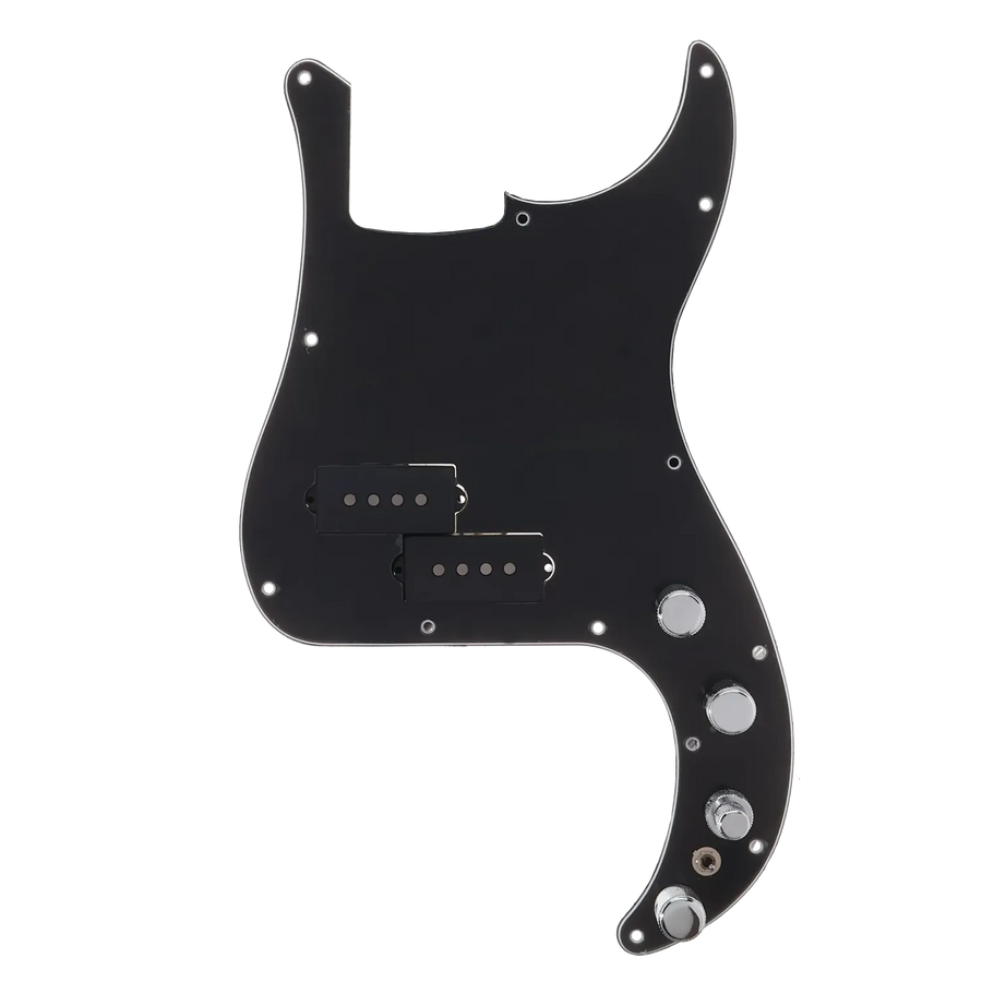 Fender Deluxe Active Precision Bass Loaded Pickguard - Black - Reclaimed