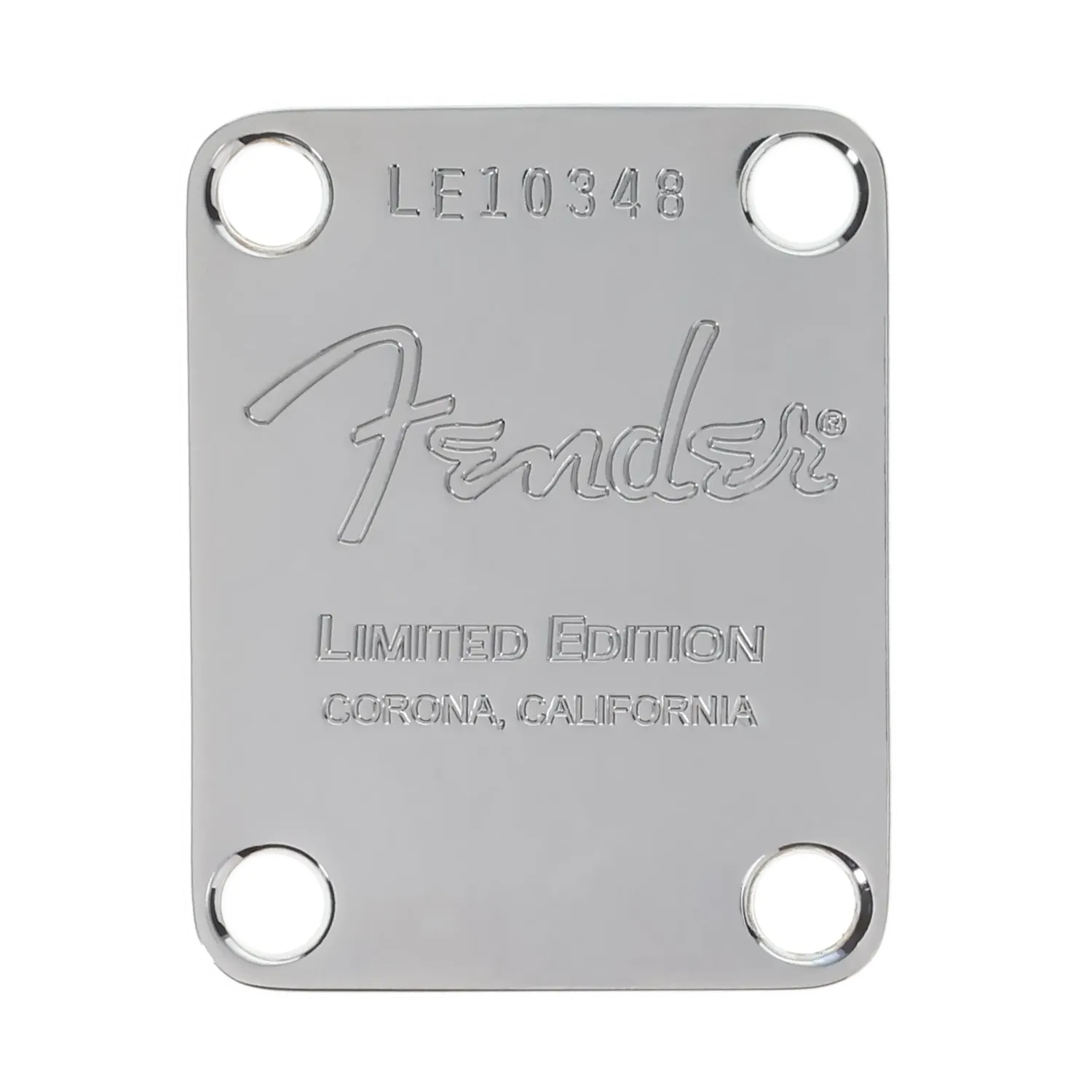 Fender Limited Edition Nocaster Neck Plate - Corona California - Chrome - Reclaimed