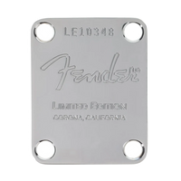 Fender Limited Edition Nocaster Neck Plate - Corona California - Chrome - Reclaimed