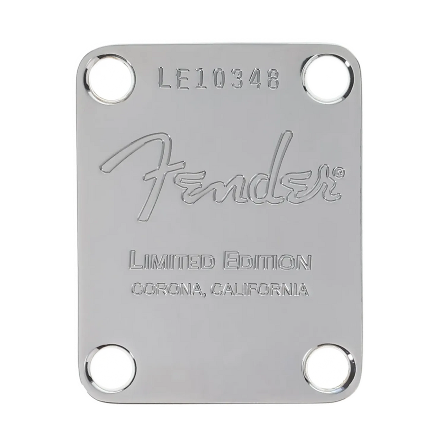 Fender Limited Edition Nocaster Neck Plate - Corona California - Chrome - Reclaimed