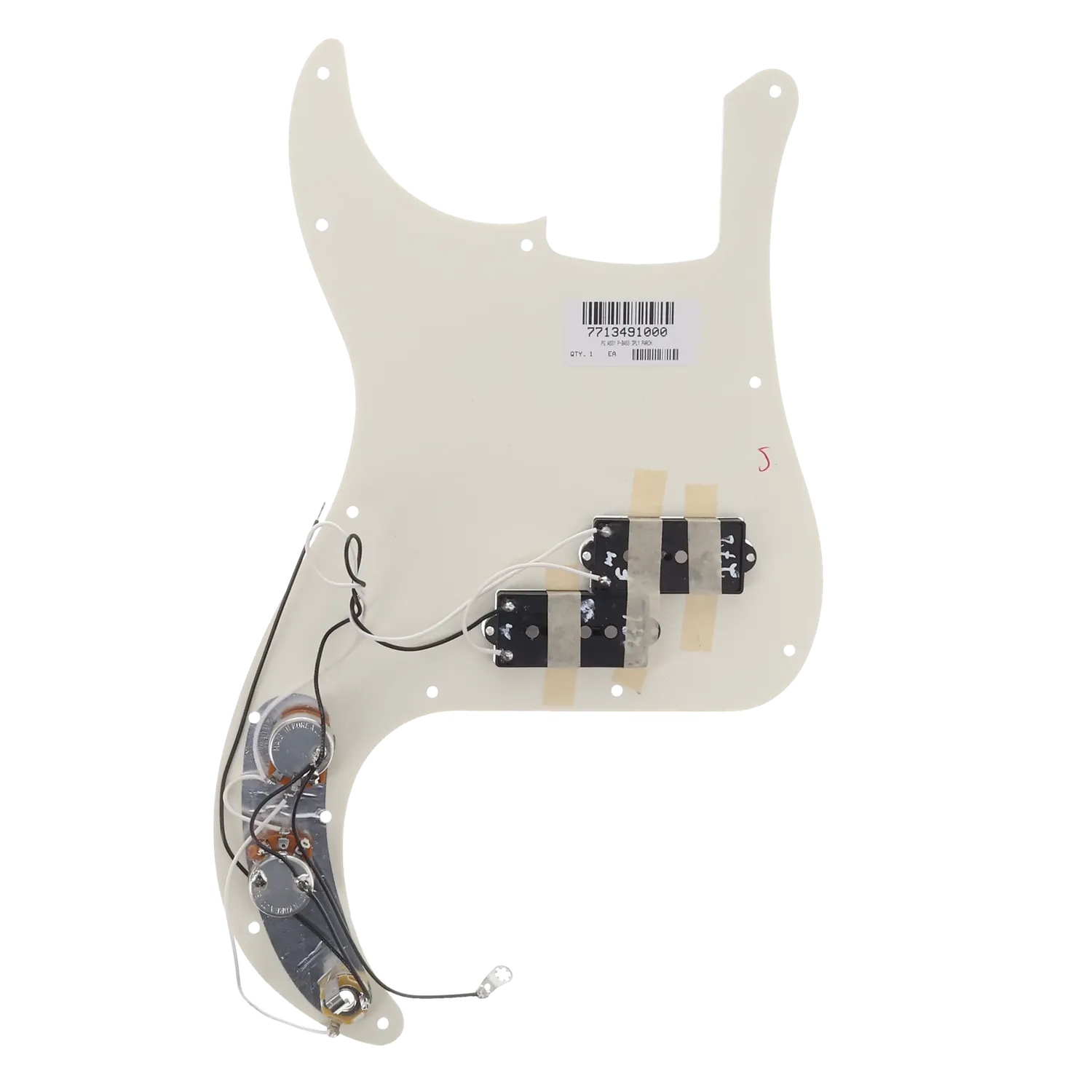 Fender Player Series Precision Bass Loaded Pickguard - White - Reclaimed