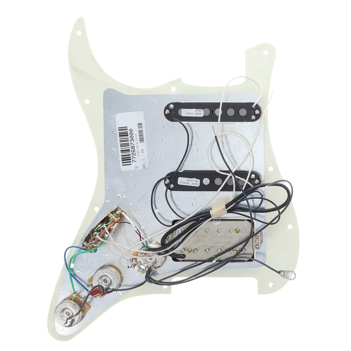 Fender Player Series Strat Loaded Pickguard w/ Seymour Duncan Pickups, HSS - Parchment - Reclaimed