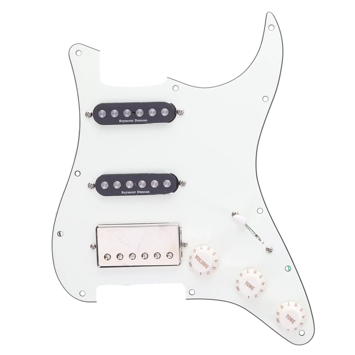 Fender Player Series Strat Loaded Pickguard w/ Seymour Duncan Pickups, HSS - Parchment - Reclaimed