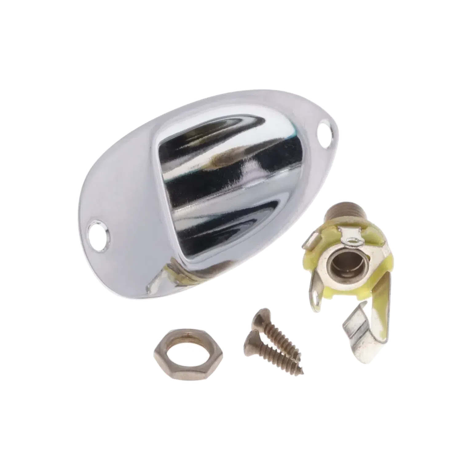 Fender Roadworn Jack Plate Assembly - Chrome - Reclaimed
