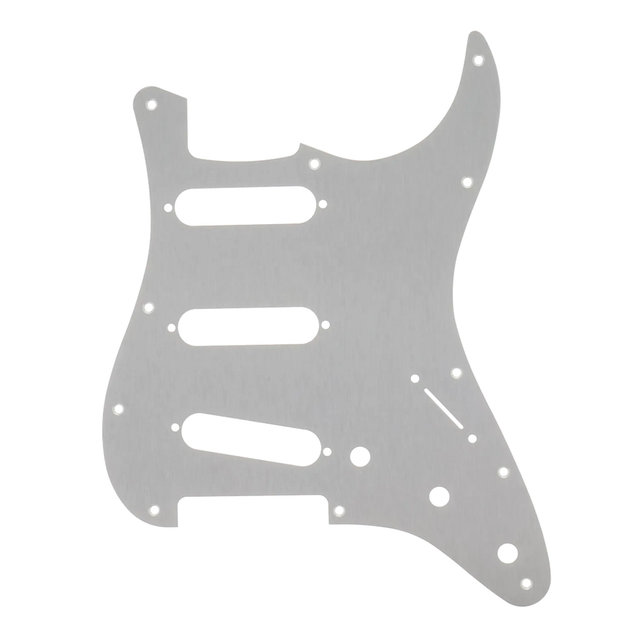 Fender Stratocaster Anodized Aluminum Pickguard - Silver (Non-counter Sunk Pickup Screw Holes) - Reclaimed