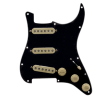 Fender Suona Strat Loaded Pickguard - Black & Cream - Reclaimed