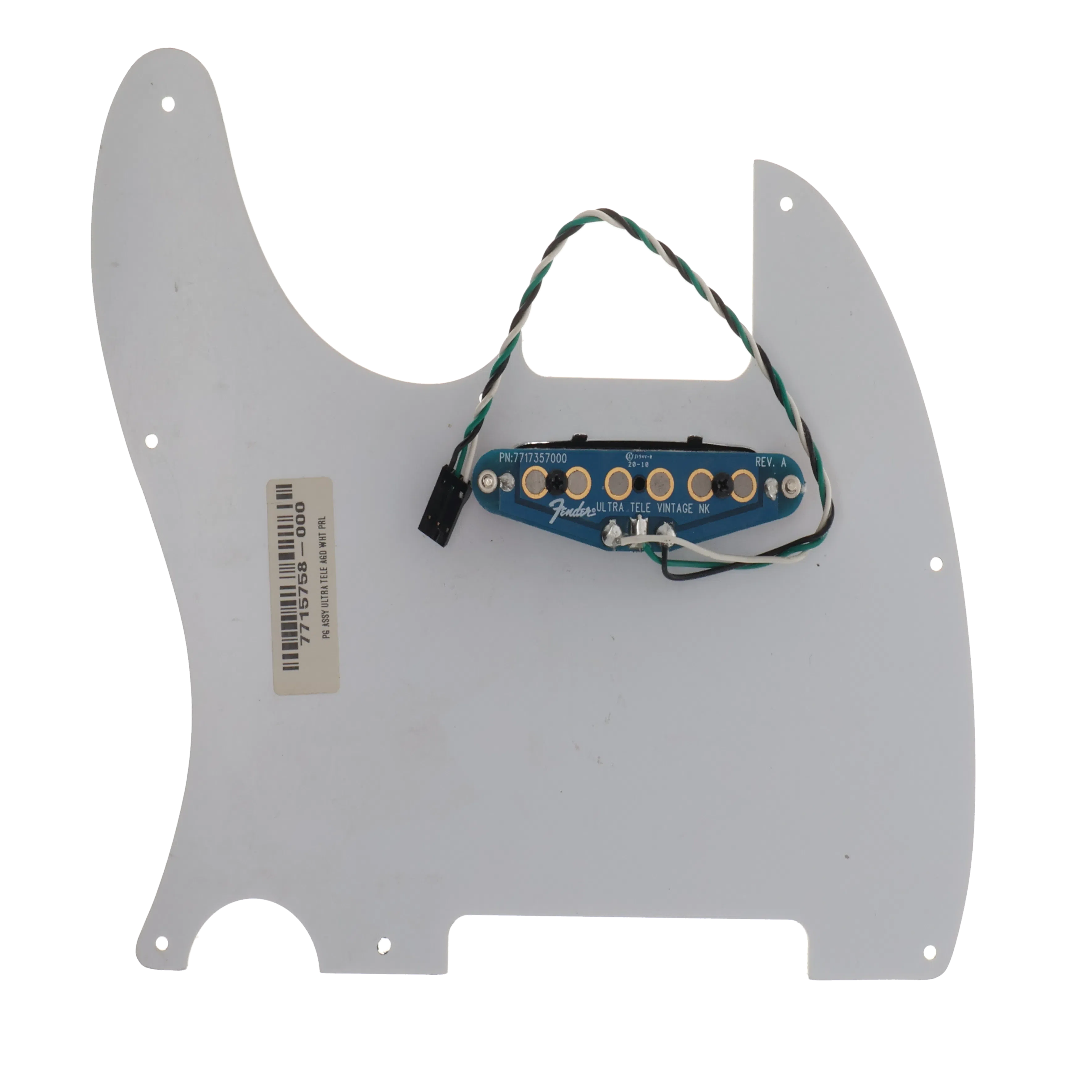 Fender Ultra Telecaster Noiseless Loaded Pickguard - Aged White Pearloid - Reclaimed