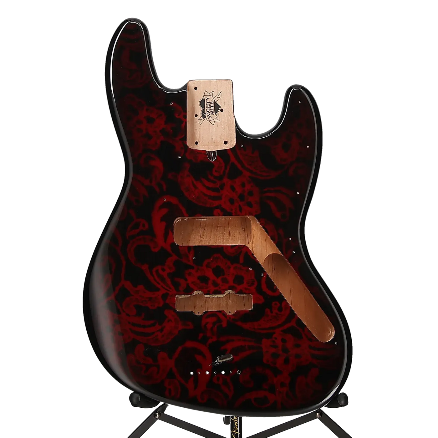 Jazz Bass Custom Painted Body Painted - Red Vintage Lace