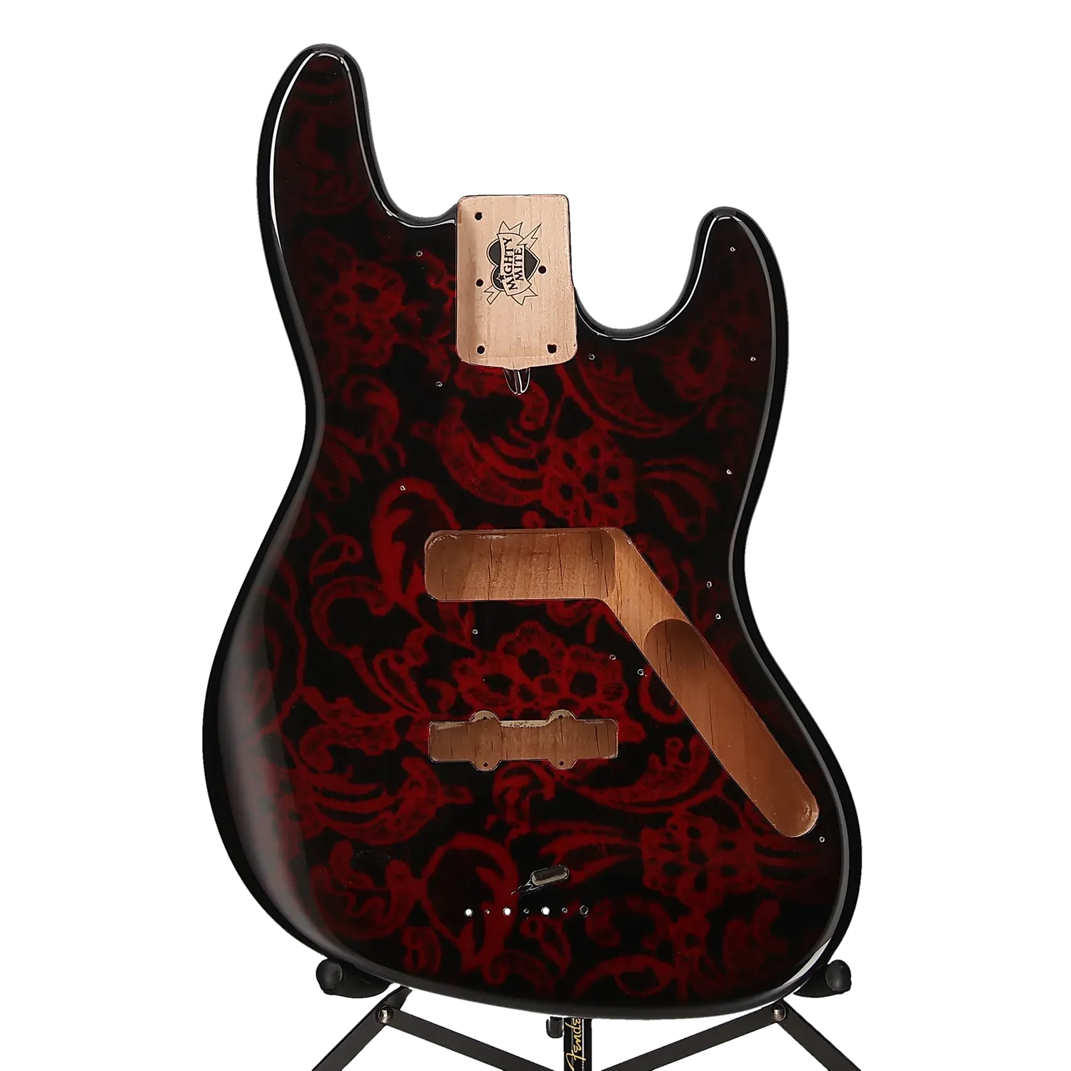 Jazz Bass Custom Painted Body Painted - Red Vintage Lace