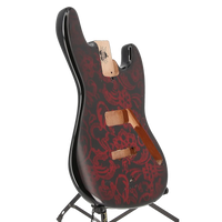 Jazz Bass Custom Painted Body Painted - Red Vintage Lace