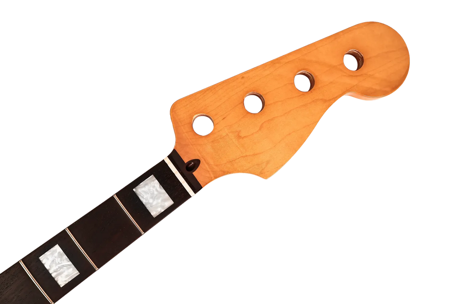 Jazz Bass Neck w/ Block Inlays & Rosewood FB - Gloss Vintage Tint Finish