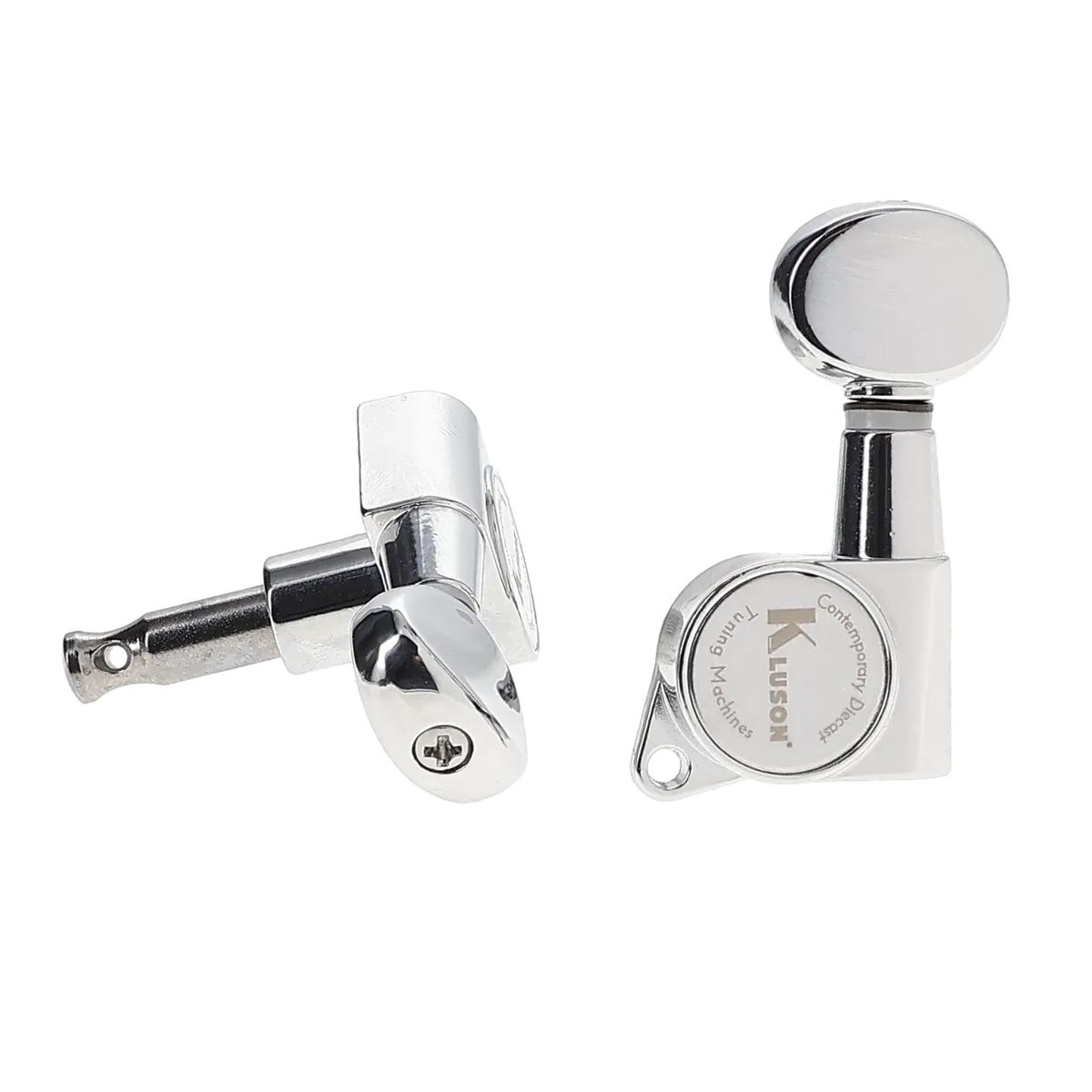 Kluson Contemporary Diecast 6-In-Line Left-Handed Tuners - Chrome - Reclaimed