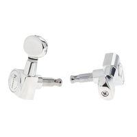 Kluson Contemporary Diecast 6-In-Line Left-Handed Tuners - Chrome - Reclaimed
