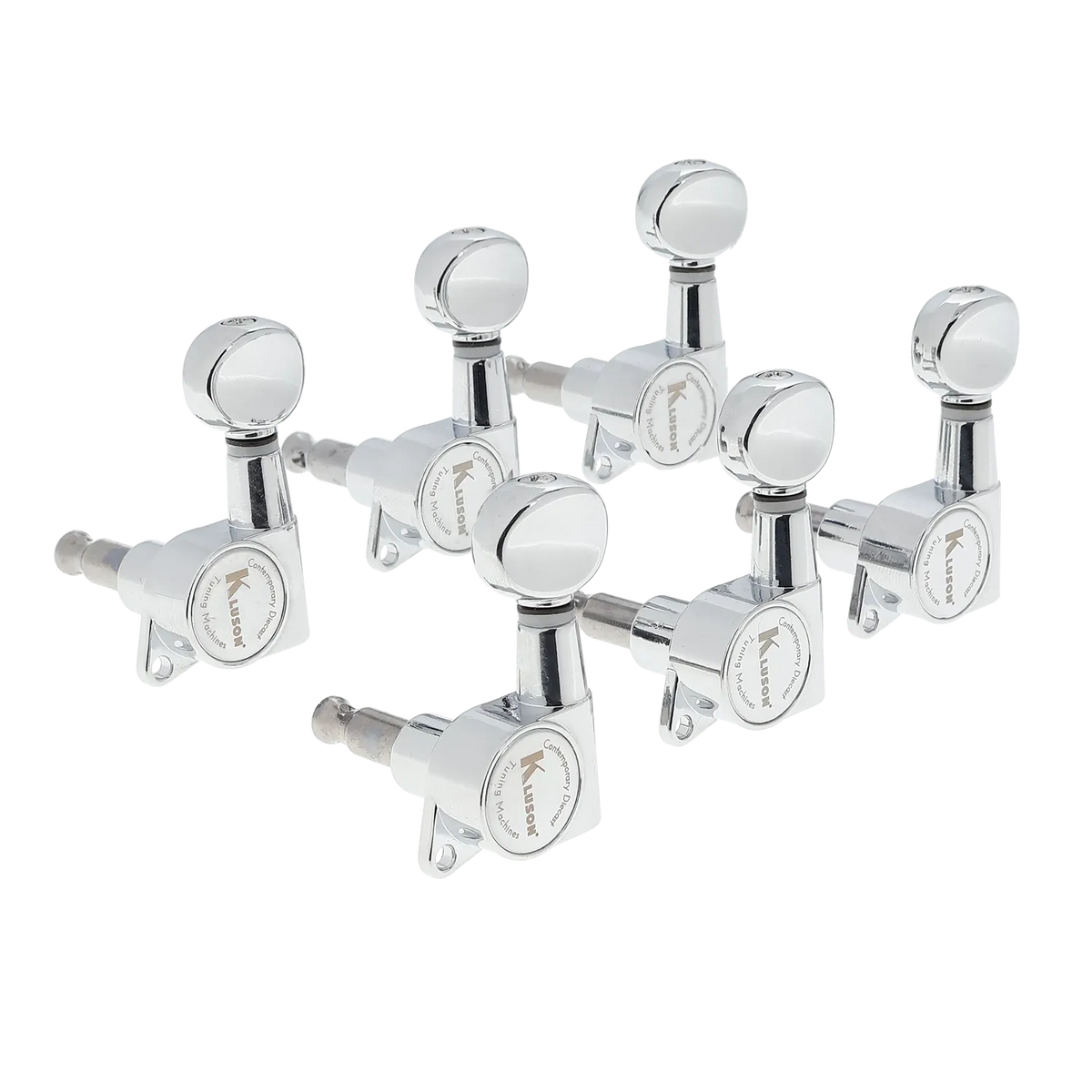 Kluson Contemporary Diecast 6-In-Line Left-Handed Tuners - Chrome - Reclaimed