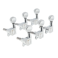 Kluson Contemporary Diecast 6-In-Line Left-Handed Tuners - Chrome - Reclaimed