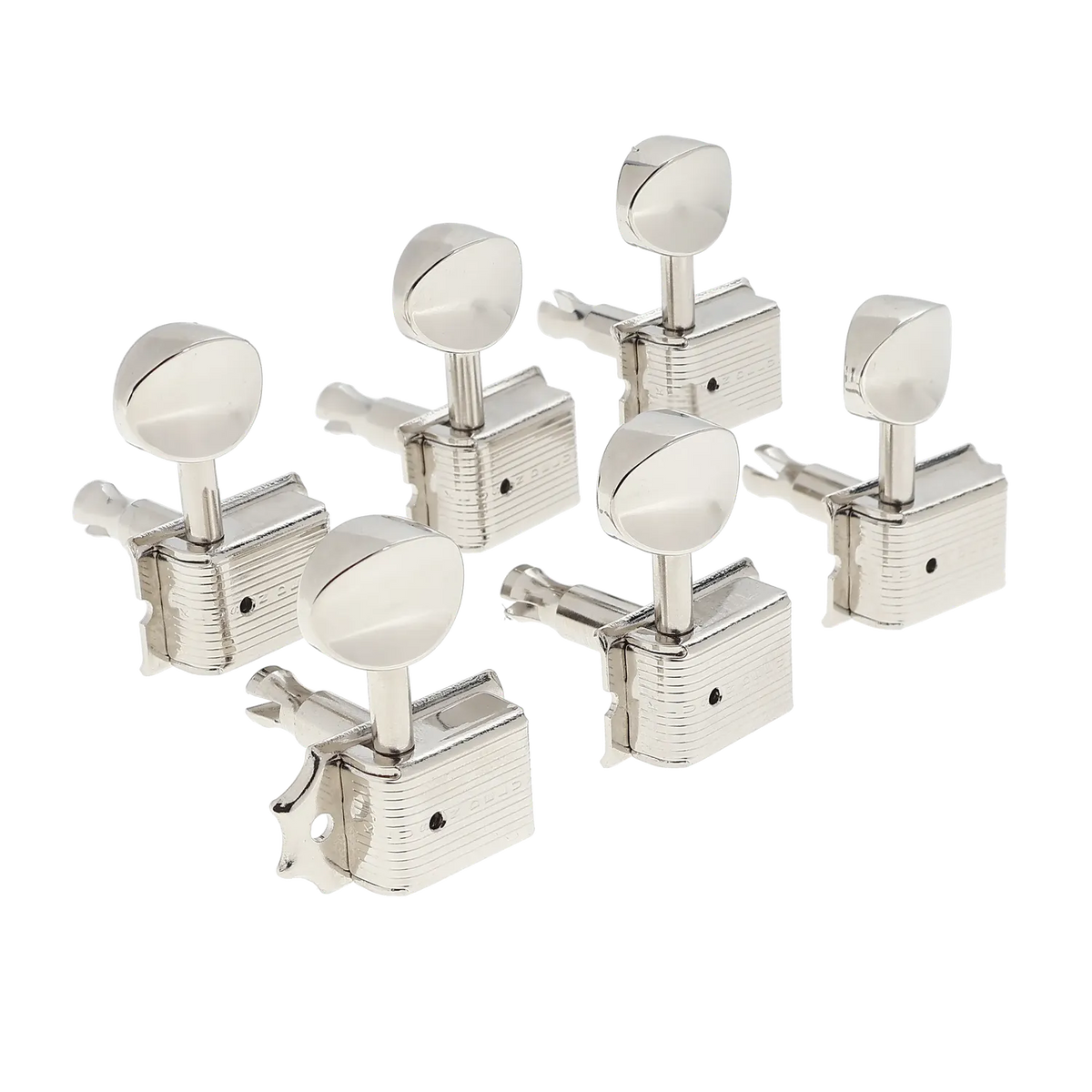 Kluson Vintage Style 6-In-Line Split Post Tuners - Nickel - Reclaimed