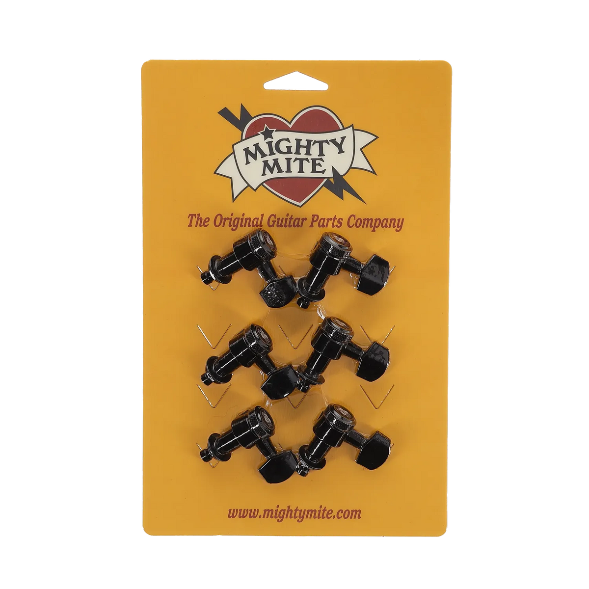 Mighty Mite Locking Tuning Machines - 6 in Line - Black Finish