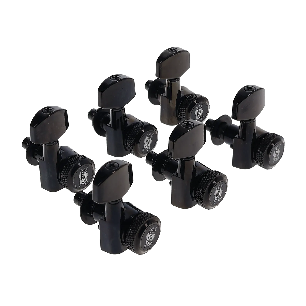 Mighty Mite Locking Tuning Machines - 6 in Line - Black Finish