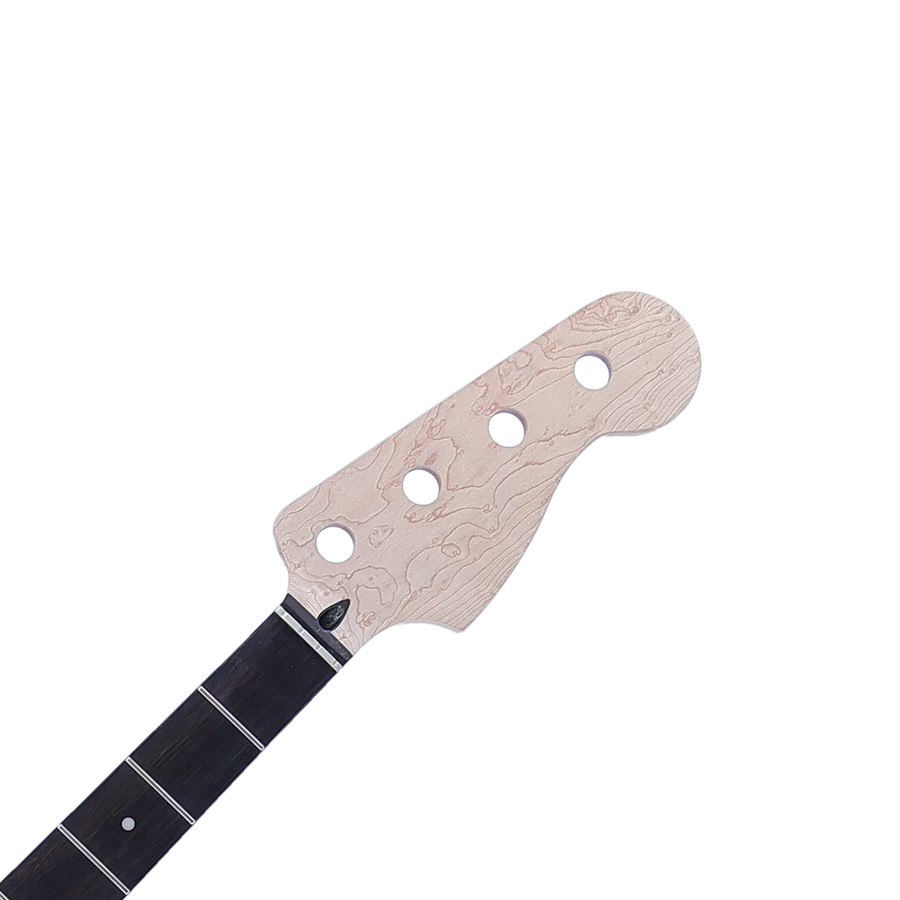 P Bass Style Replacement Flamed Birdseye Neck, Rosewood Fingerboard