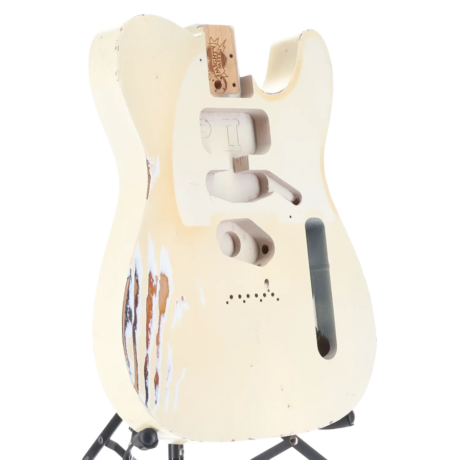 Telecaster Custom Painted Body - Olympic White Over 3 Tone Sunburst - Aged Nitro Lacquer