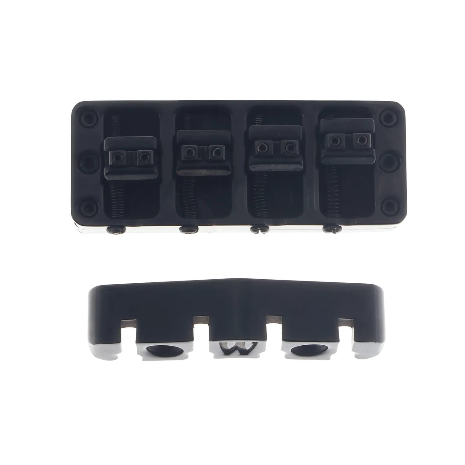 Warwick 4 String Bass Bridge Assembly - "Broadneck" - Black - Reclaimed