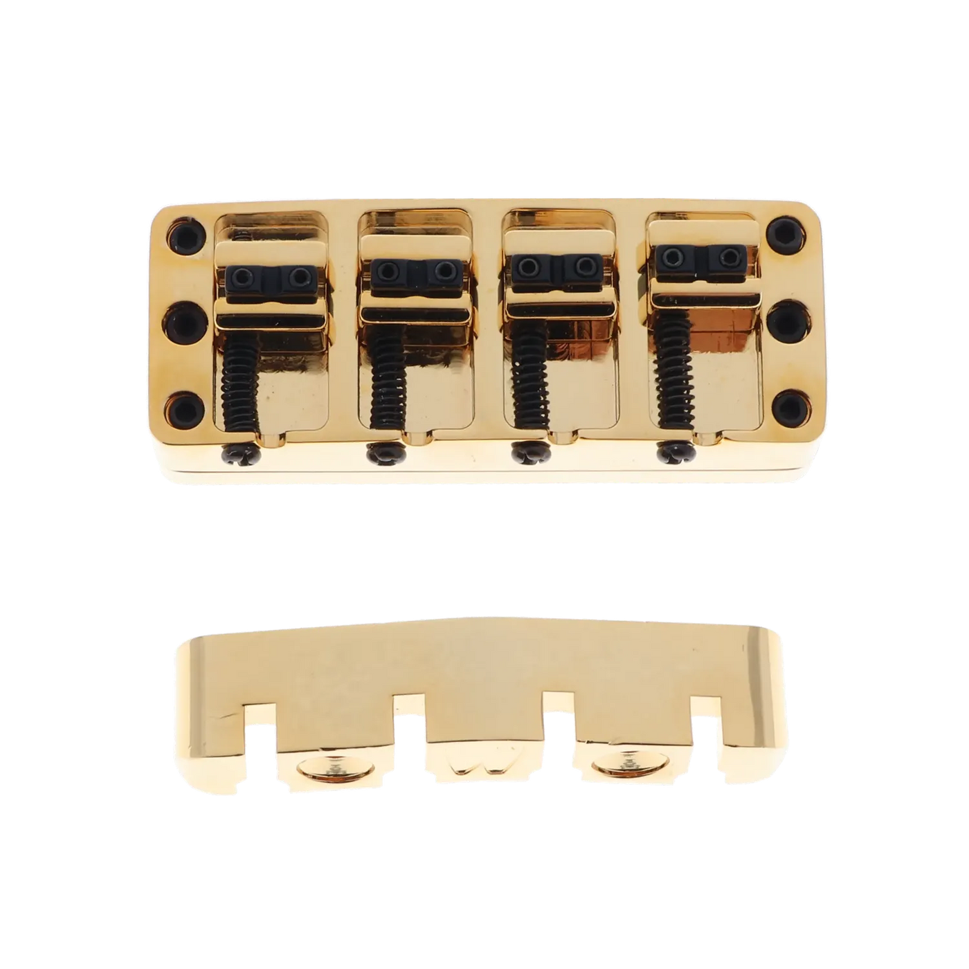 Warwick 4 String Gold Plated Bridge Assembly - "Broadneck" - Gold - Reclaimed