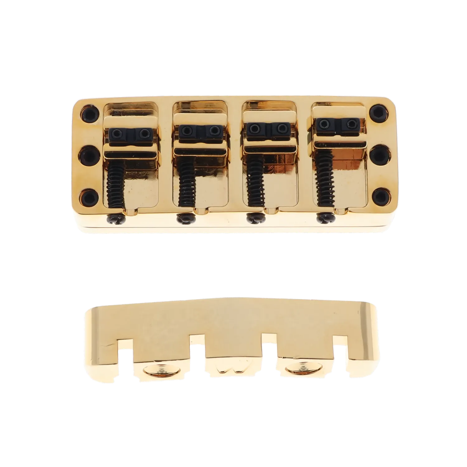 Warwick 4 String Gold Plated Bridge Assembly - "Broadneck" - Gold - Reclaimed