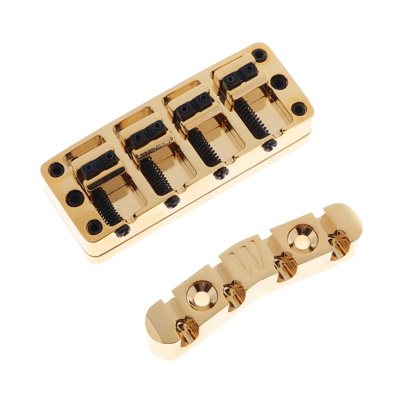 Warwick 4 String Gold Plated Bridge Assembly - "Broadneck" - Gold - Reclaimed