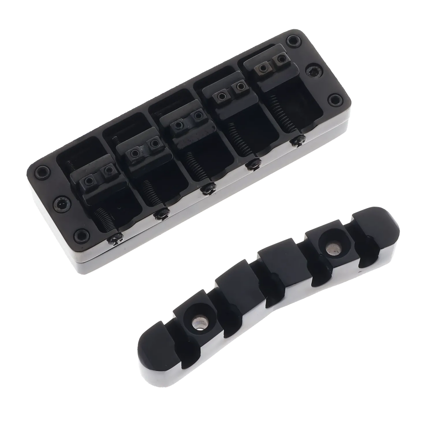 Warwick 5 String Bass Bridge Assembly - Black - Reclaimed