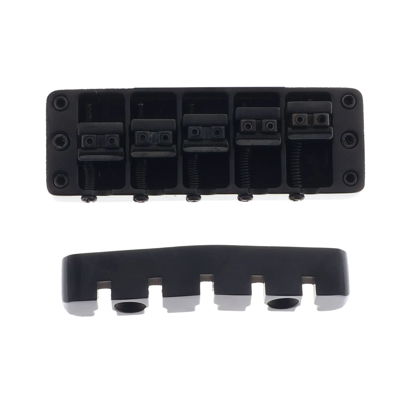 Warwick 5 String Bass Bridge Assembly - "Broadneck" - Black - Reclaimed