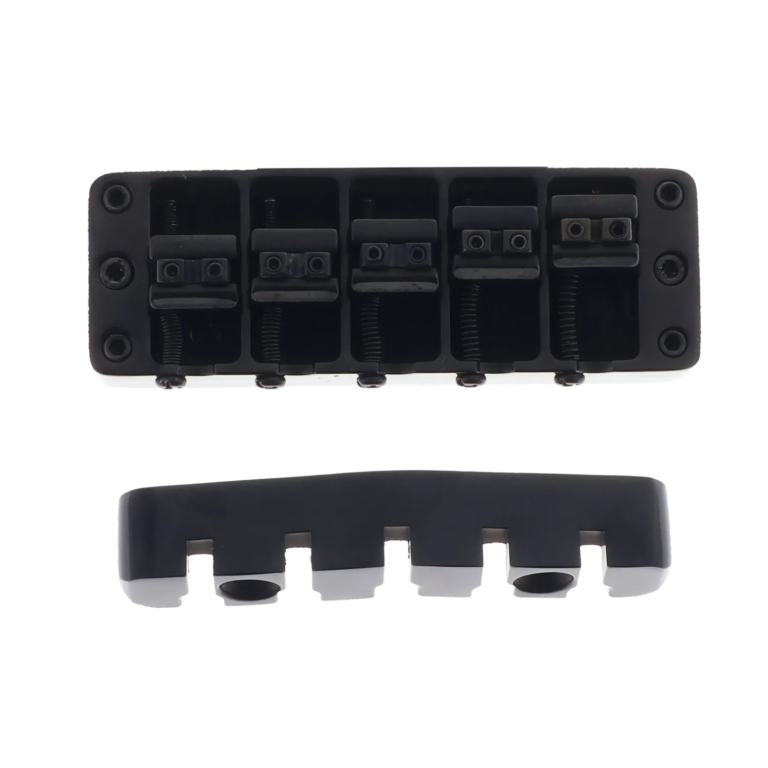 Warwick 5 String Bass Bridge Assembly - "Broadneck" - Black - Reclaimed