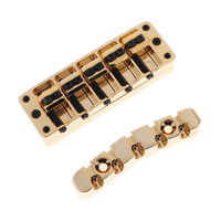 Warwick 5 String Bass Bridge Assembly - "Broadneck" - Gold - Reclaimed