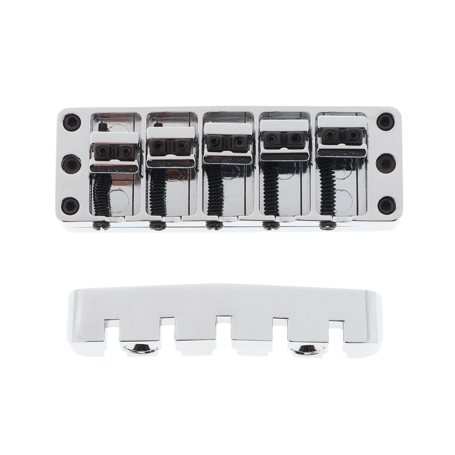 Warwick 5 String Bass Bridge Assembly - Chrome - Reclaimed