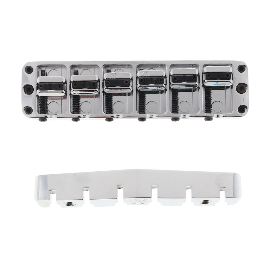 Warwick 6 String Bass Bridge Assembly - Chrome - Reclaimed