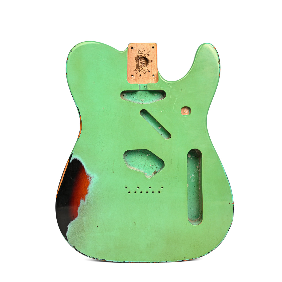Telecaster Custom Painted Body - FOF Seafoam Green over 3-Tone Burst - Reclaimed